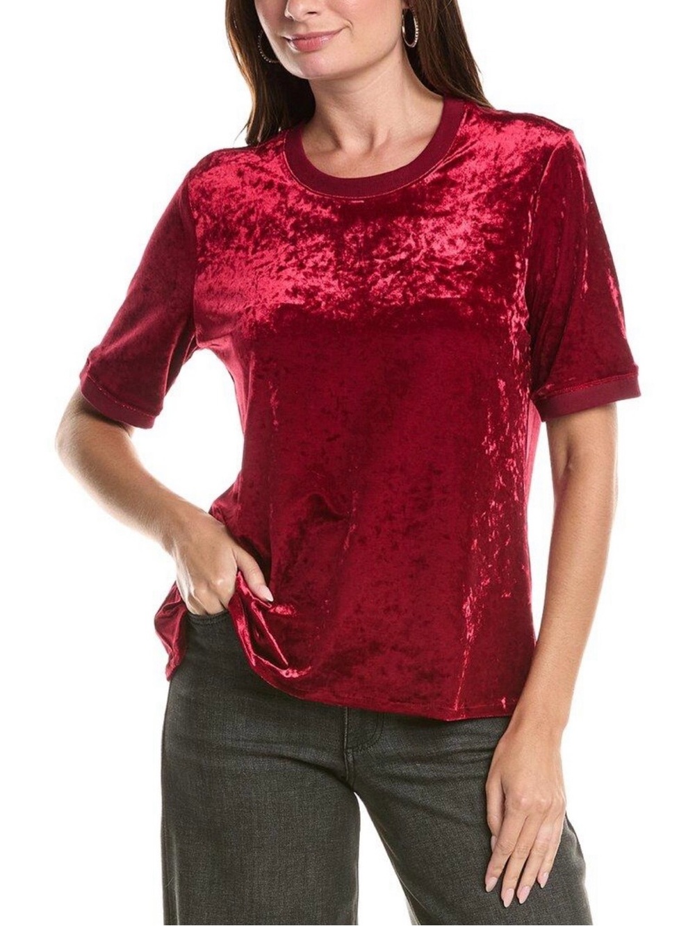 Johnny Was Calme The Velvet Tee in Red Medium NWT